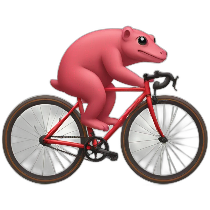slowpoke riding red fixed gear bicycle emoji