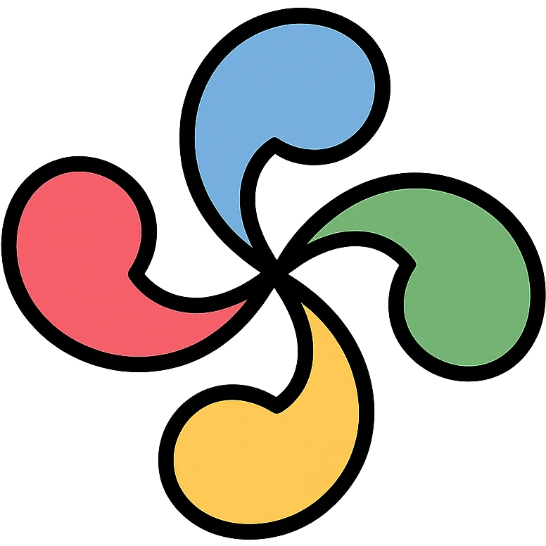 lauburu (Basque cross) icon with lineal color and black outlines emoji
