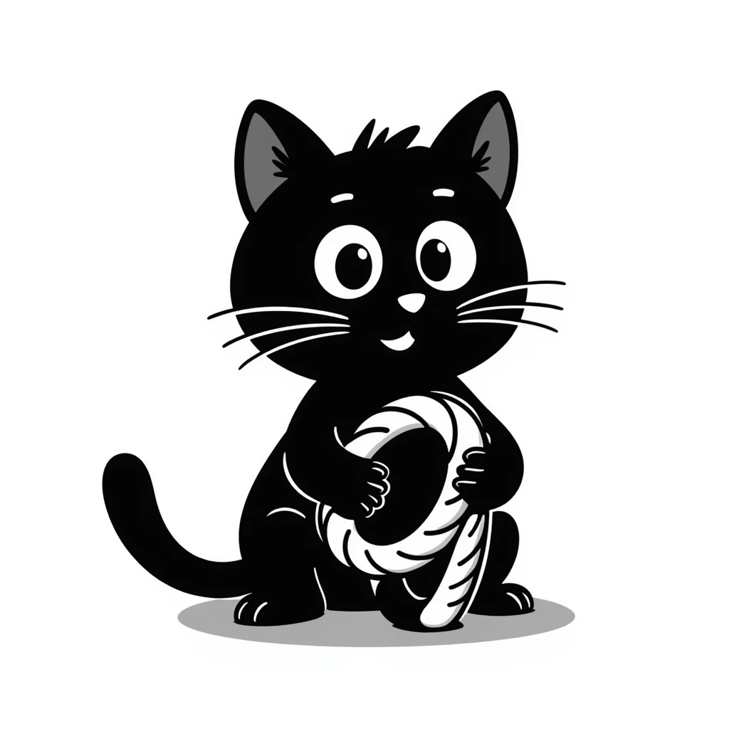 a cute cat holding rope in his hand emoji