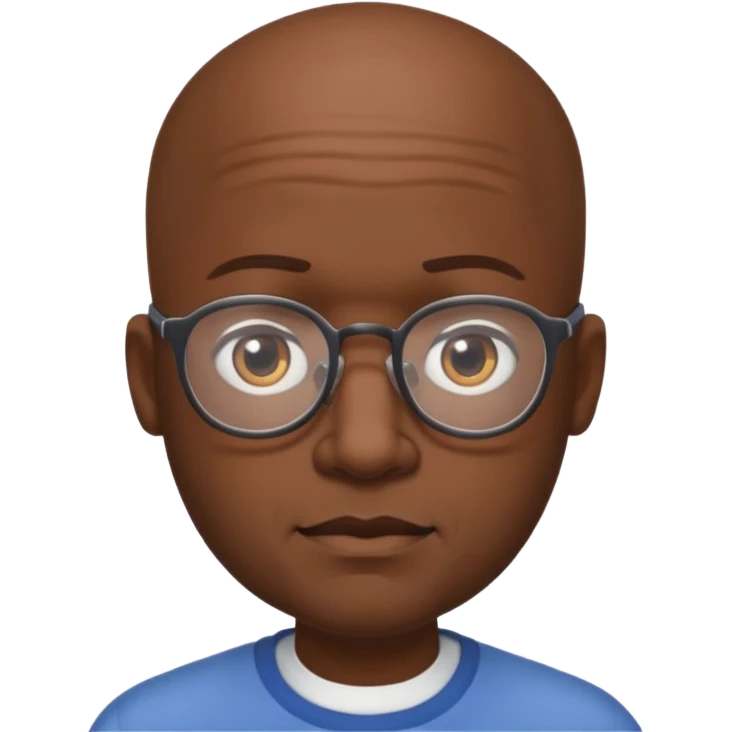 Balding black man with glasses emoji