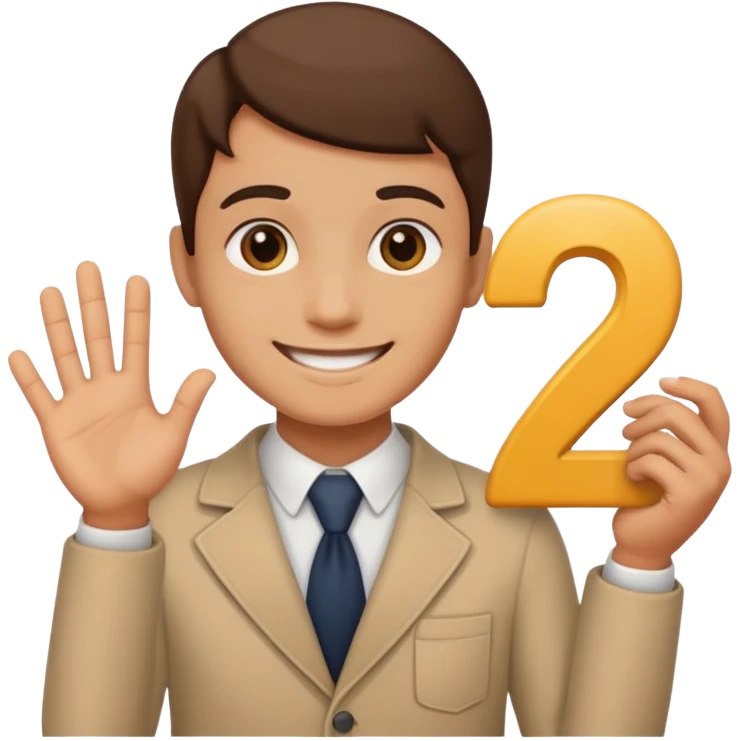 Head with 2 hands holding  6 and 7 emoji