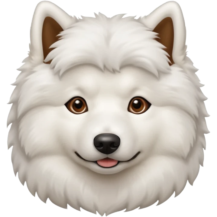 A cute dog. The dog breed should be samoyed. emoji