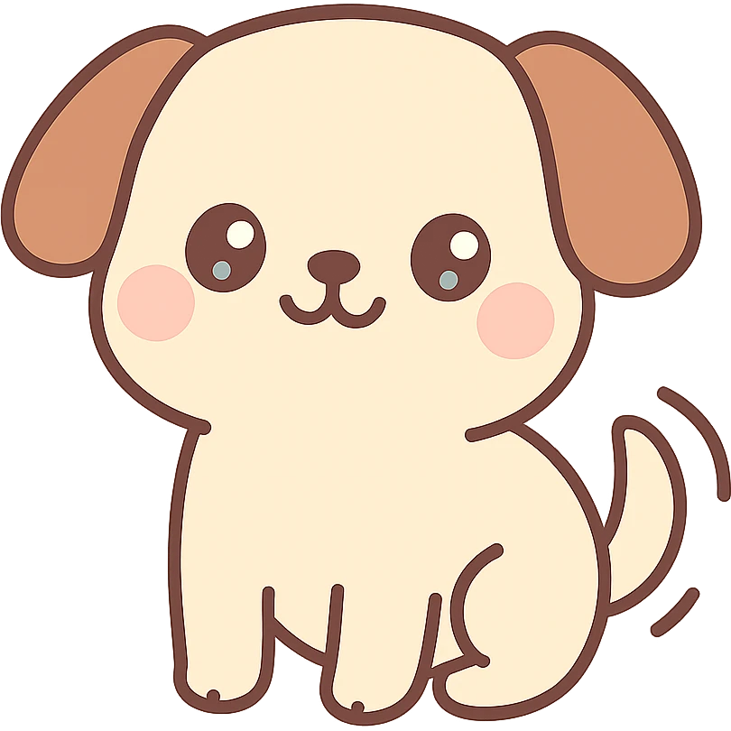 cute dog wagging its tail emoji
