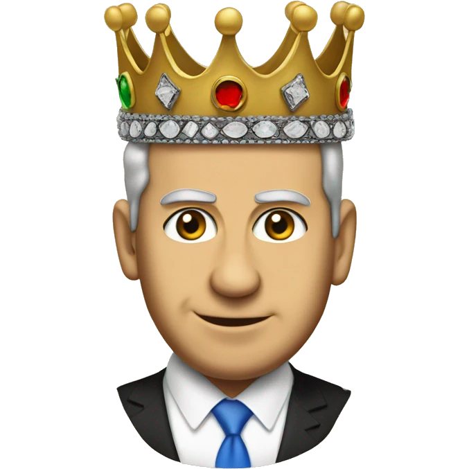 Bibi Netanyahu in a crown on head emoji