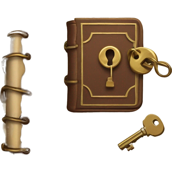 vintage diary with lock and key emoji