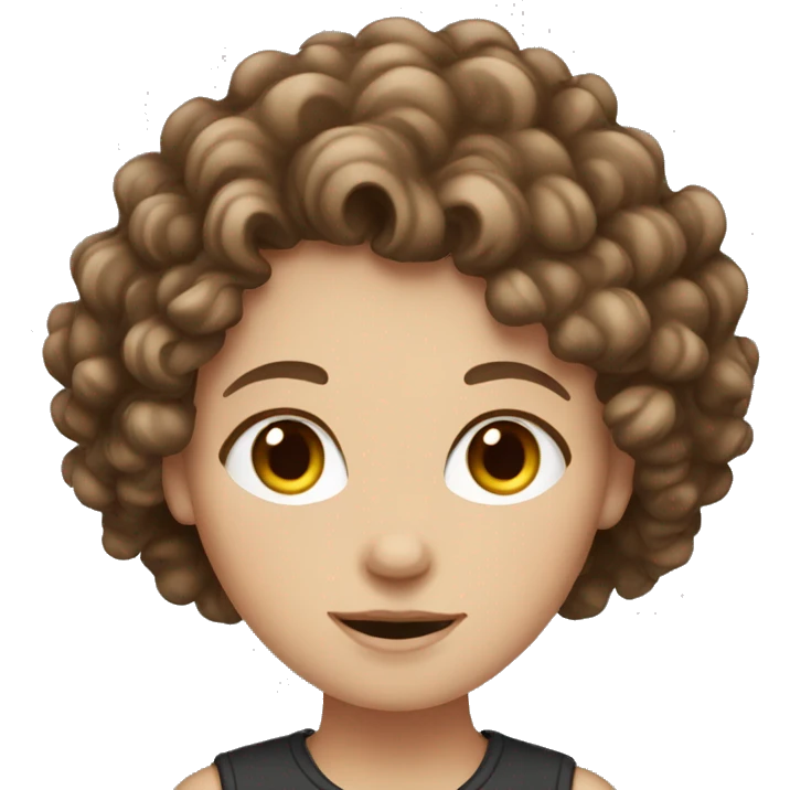 white girl with curly brown hair emoji