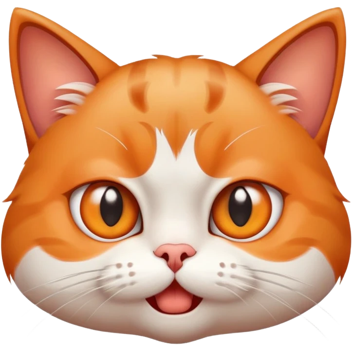 cute grimacing cat with big eyes and worried expression emoji
