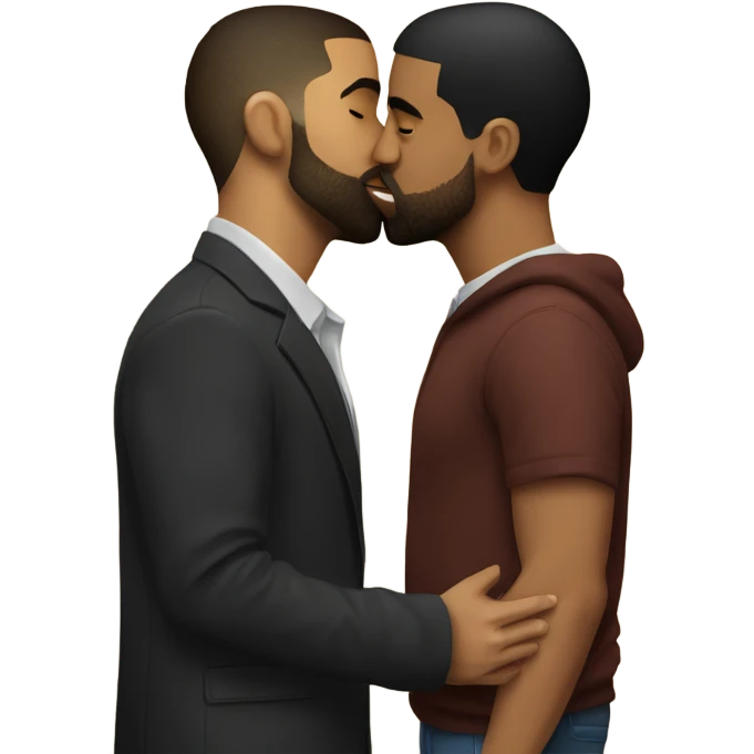 Drake kissing a man emoji
