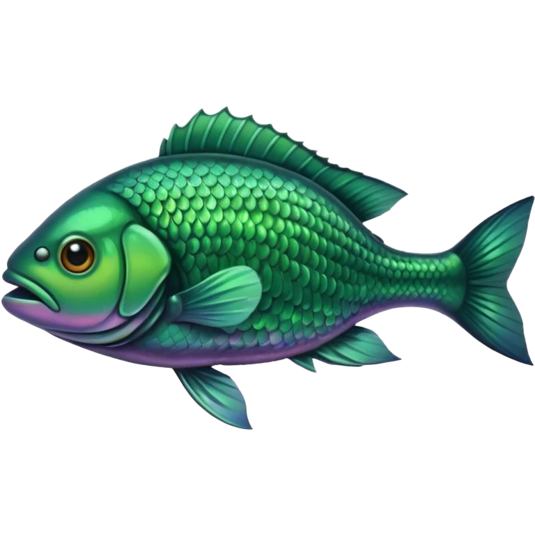 Dark green river fish perch emoji