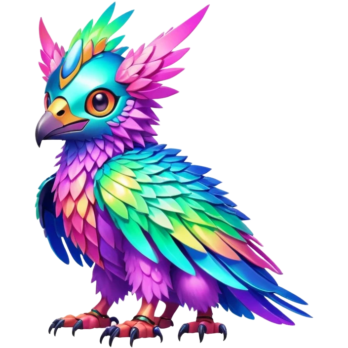  Bright lush cozy warm-colored colorful neon-colored cyber-Fakémon-Digimon-Trico-creature emoji