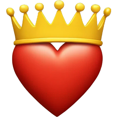 Red heart with yellow crown emoji
