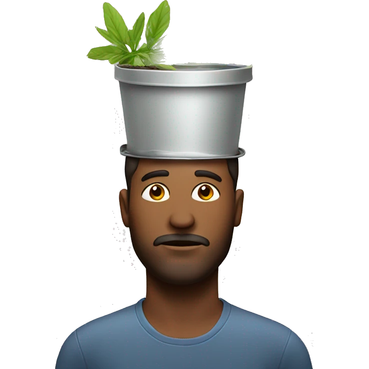 Man with pot on the head emoji