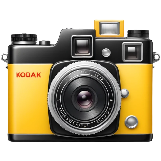 Vintage Kodak camera with bright yellow casing, classic retro design emoji