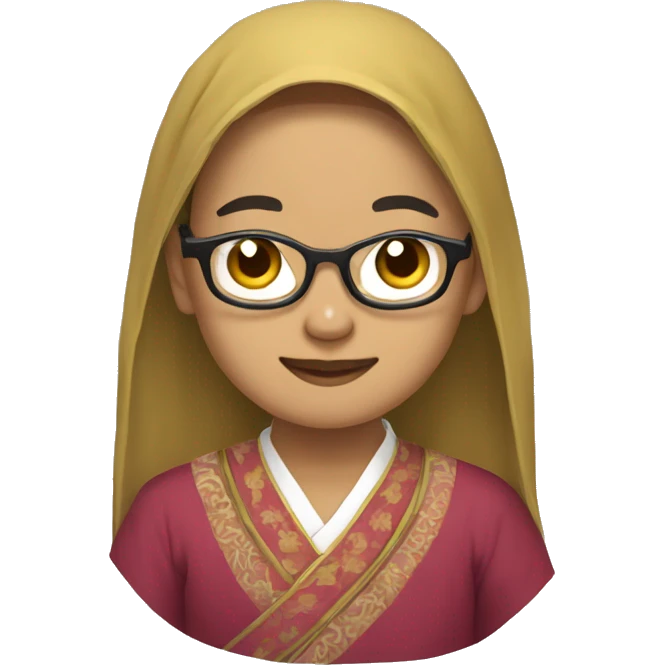 A 30 year old Burmese Podcaster in traditional clothes emoji