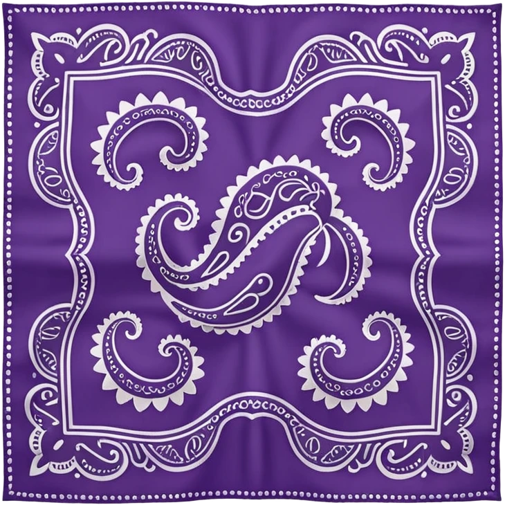 Paisley purple bandana
 emoji