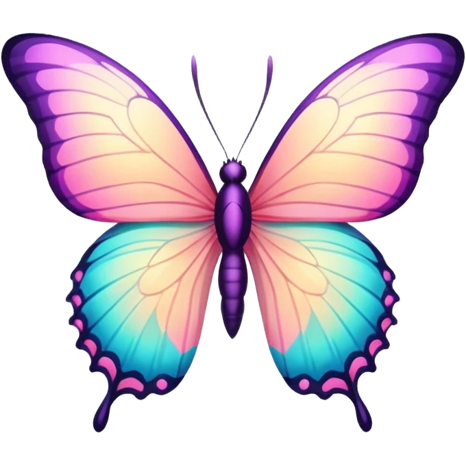 Shiny pastel colorful neon vibrant pale whitish bright Floral exotic tropical butterfly emoji