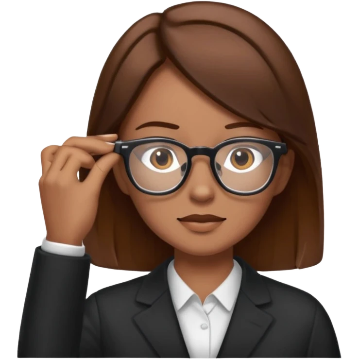Person adjusting glasses emoji