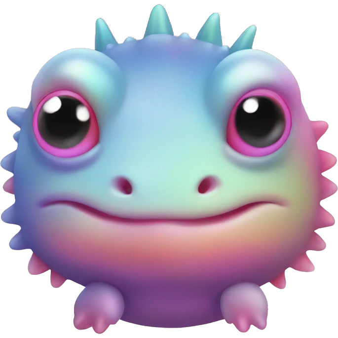 Gradient rainbow shimmery iridescent axolotl emoji