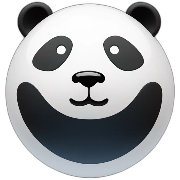 3d sphere with a panda emoji