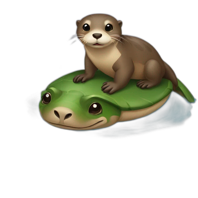 Loutre sur tortue emoji