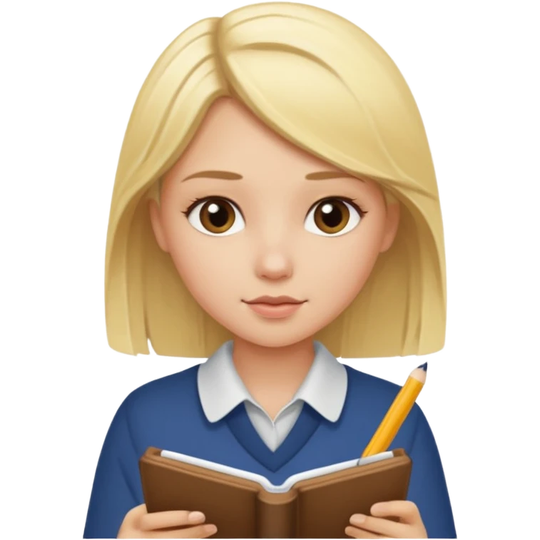 Blonde Girl taking notes  emoji