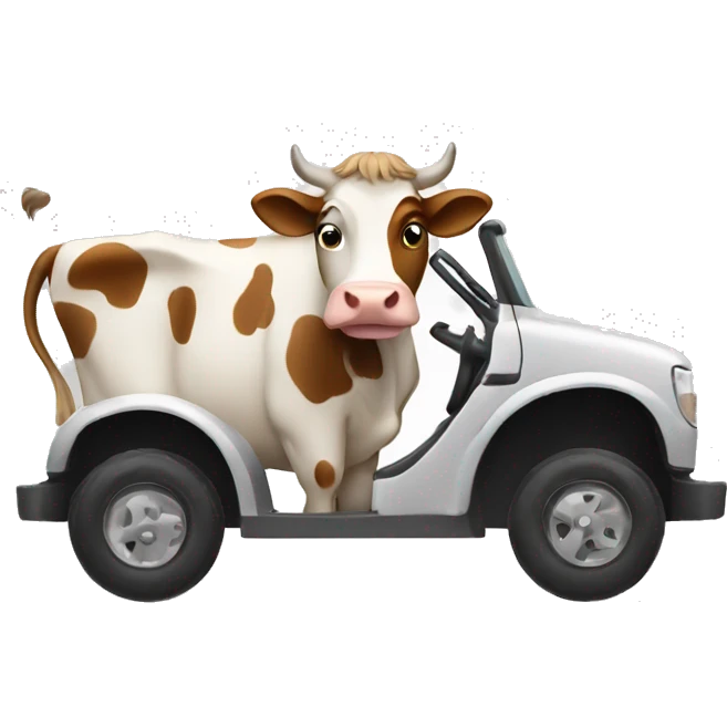 Cow driving emoji