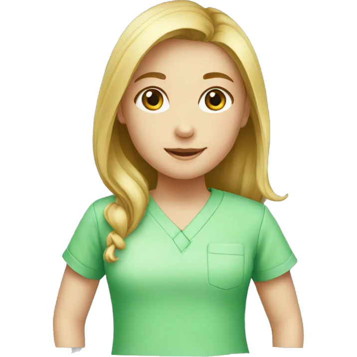 green shirt girl paediatric wear  emoji