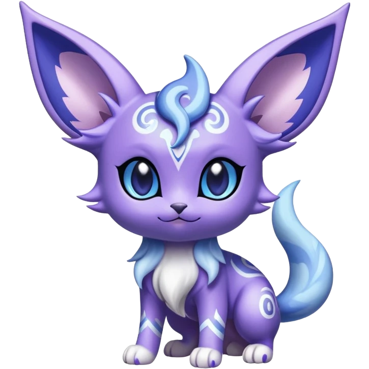 Shiny Exotic Cute Adorable Majestic Espeon-Espurr-Meowstic-Hybrid-Creature with pattern-markings emoji