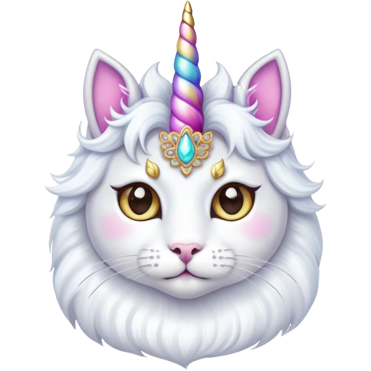 cat with a tiara and a unicorn horn emoji