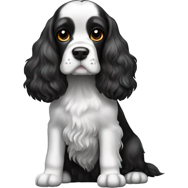 Black and white cocker spaniel  emoji