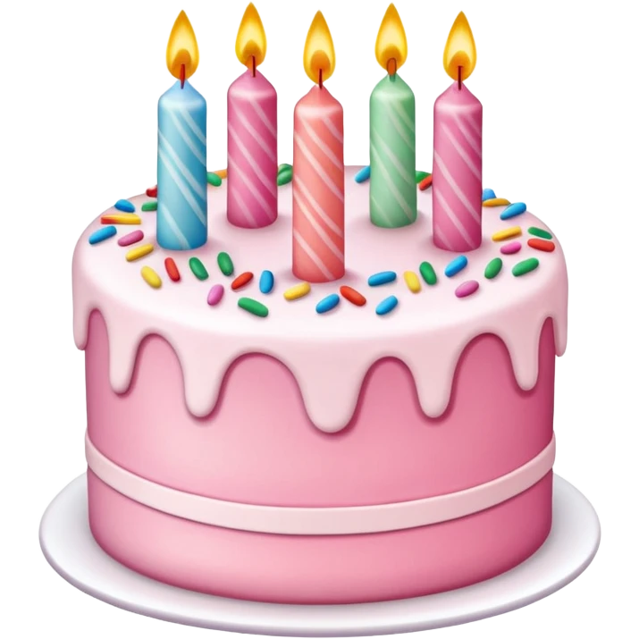 Make a pink birth day cake emoji
