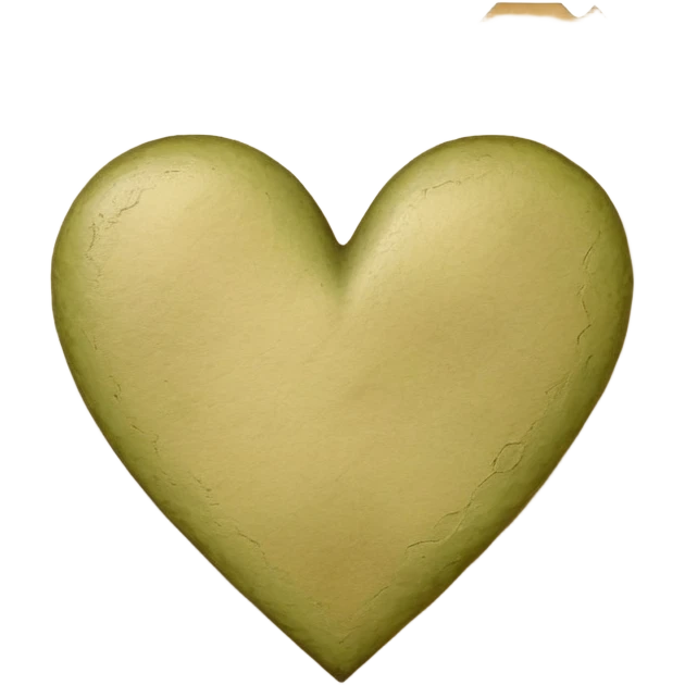 Letter with a pale olive heart emoji