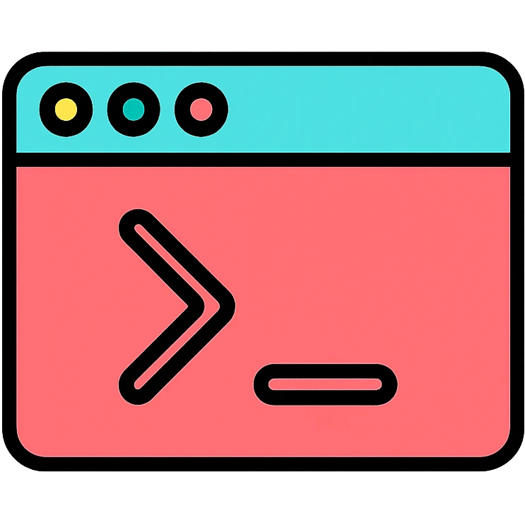 modern simple terminal emulator icon with command prompt symbol, suitable for app icons emoji