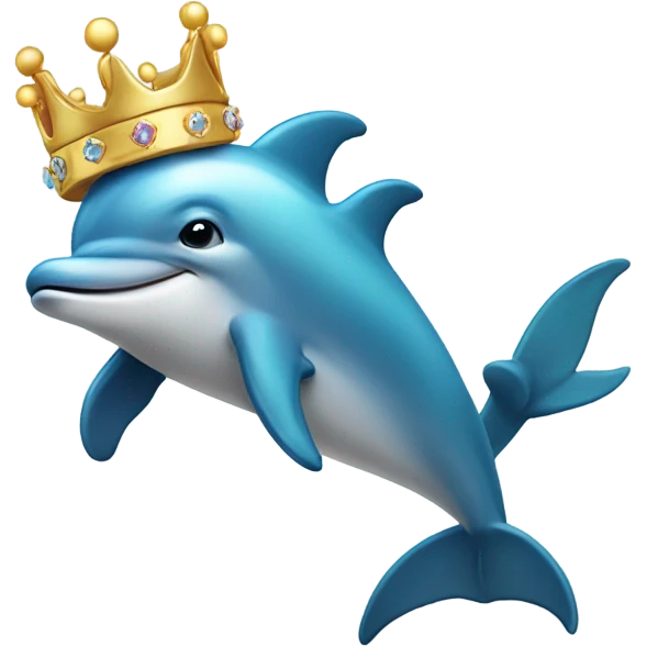 Dolphin with a crown emoji