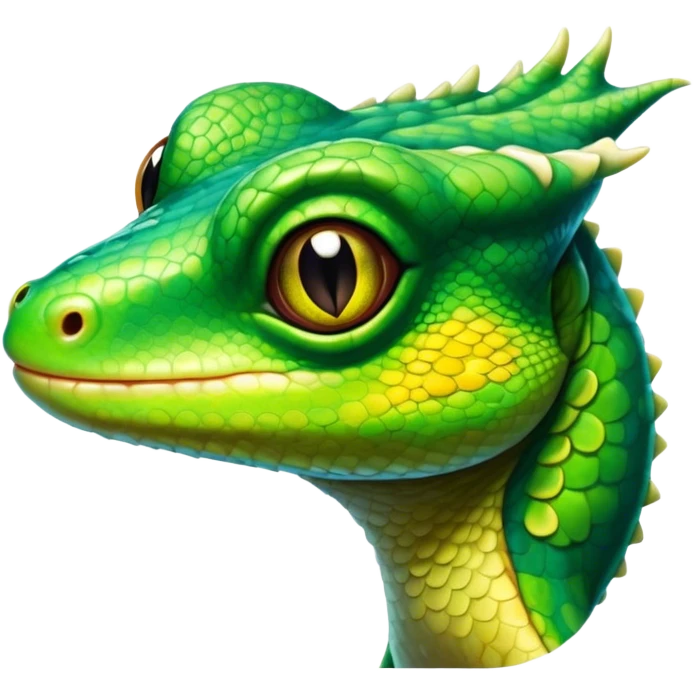 Cinematic Comical Gecko Portrait Emoji, Head tilted dramatically with an exaggeratedly shocked expression, featuring a compact, agile body with wide, comically expressive eyes and a quirky pattern of scales, Simplified yet hilariously expressive features, highly detailed, glowing with a slightly sassy tropical glow, high shine, dramatic yet playful, stylized with an air of quirky reptilian mischief, soft glowing outline, capturing the essence of a meme-worthy gecko that seems ready to scamper its way into viral fame! emoji