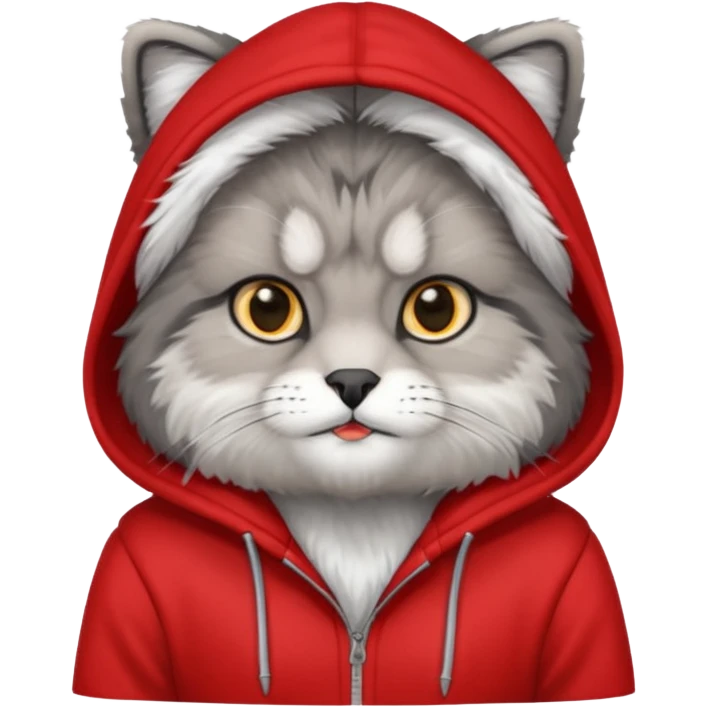 manul in a red hoodie emoji
