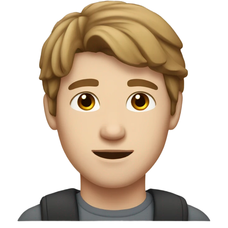young white skinned man with brown hair and brown eyes  emoji