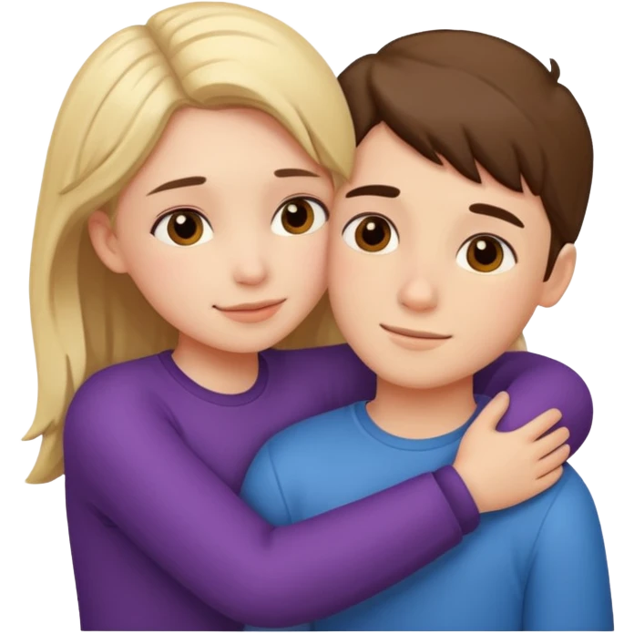 Мальчик обнимает девочку  emoji
