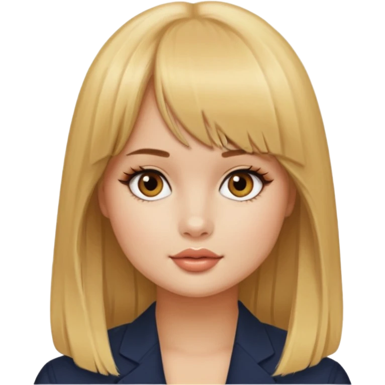 Debby Ryan (golden blonde hair with straight bangs) emoji