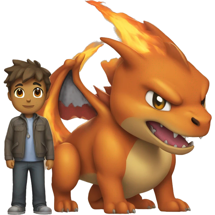 Charizard with a wolf emoji