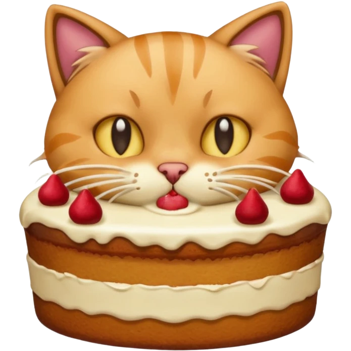Cat vomiting because of eating cake emoji
