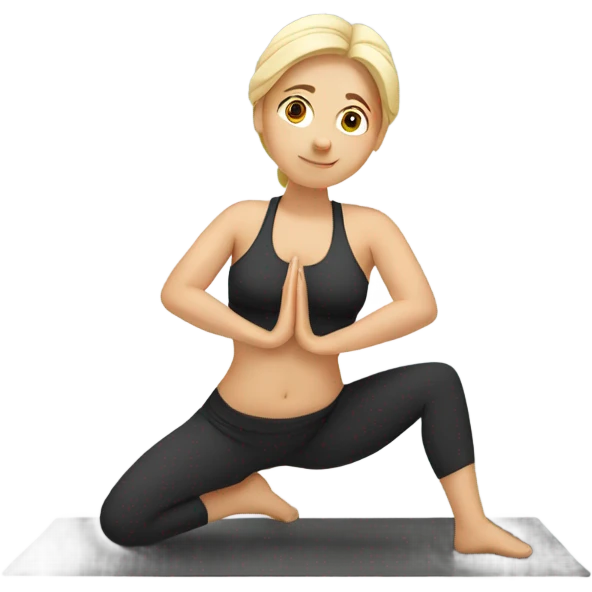Caucasion women doing yoga emoji