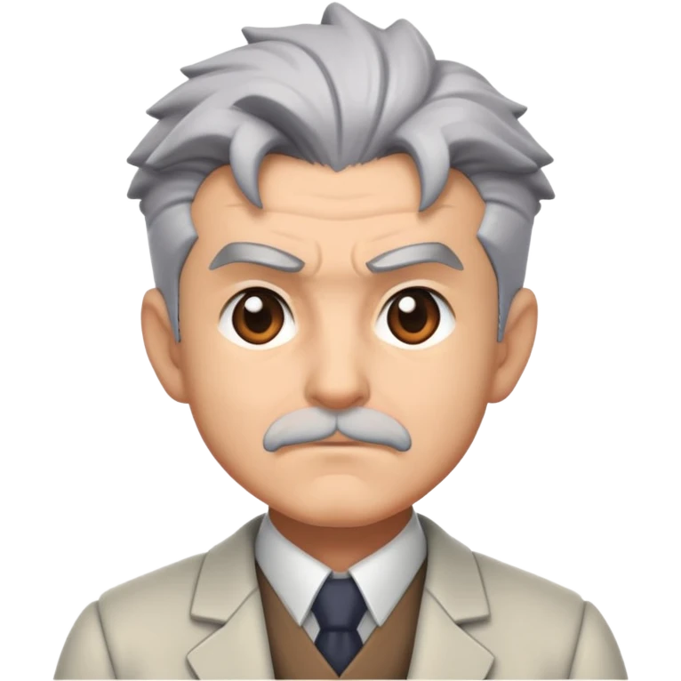 Professor Oak from Pokemon with grey hair emoji
