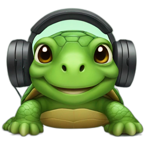 turtle with headphones emoji