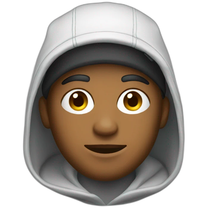 product designer with a hood and snapback hat emoji