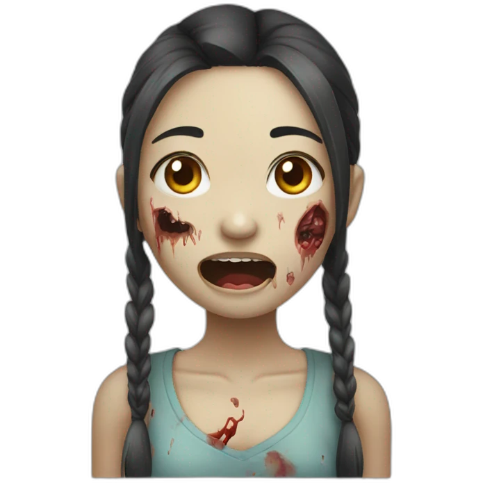 Zombie Asian girl emoji