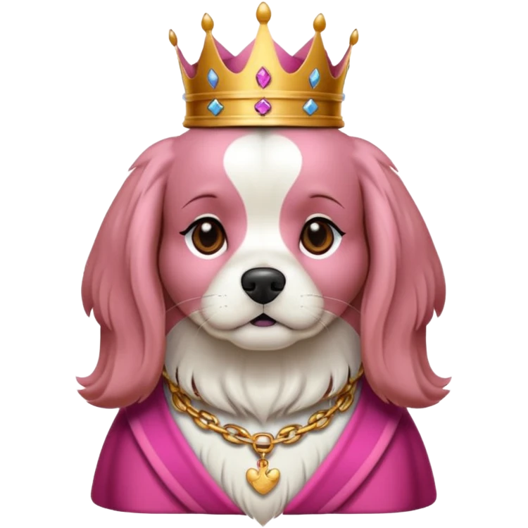 bana şaşkın suratlı yavru king charles köpek yüzü yarat, dişi köpek ve yavru olduğu belli olsun emoji