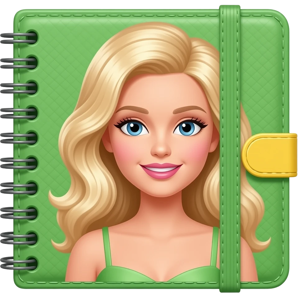 green yellow Appointment book on salon beauty inspired by Barbie colour pallete emoji
