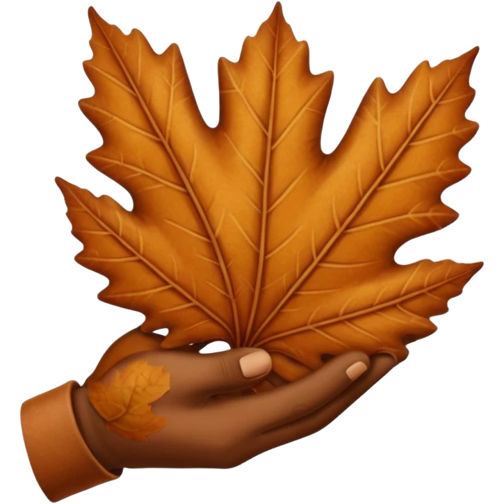  Brown autumn on hand emoji