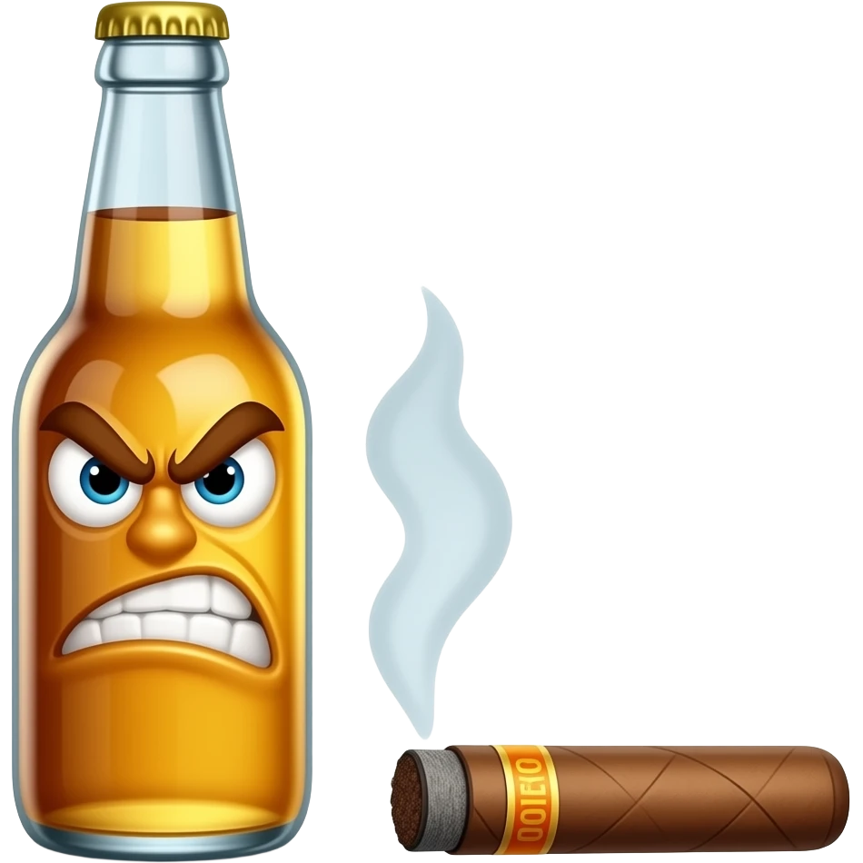 angry beer and Cigar emoji